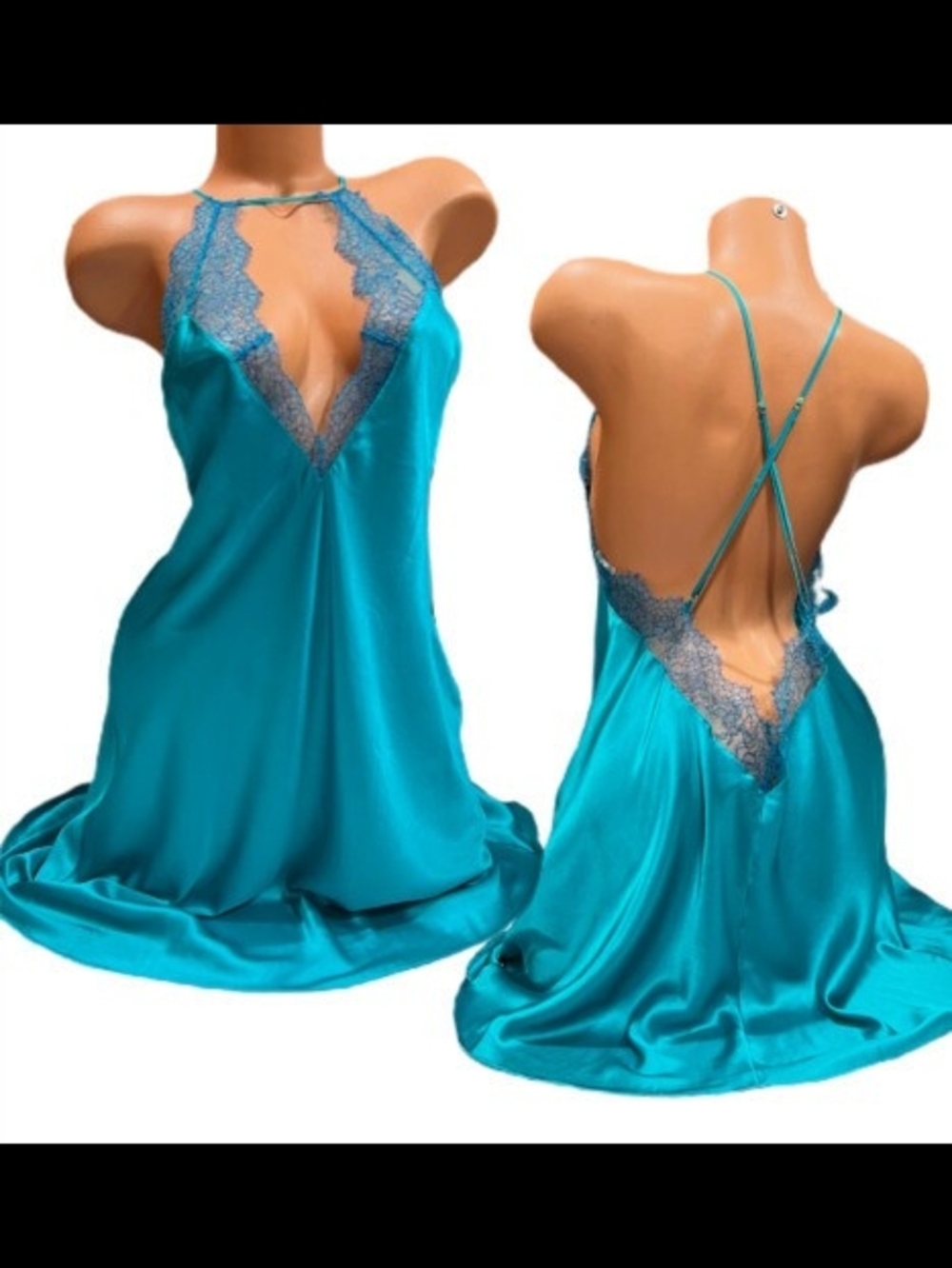Victoria's Secret Teal Blue Slip Dress Chemise